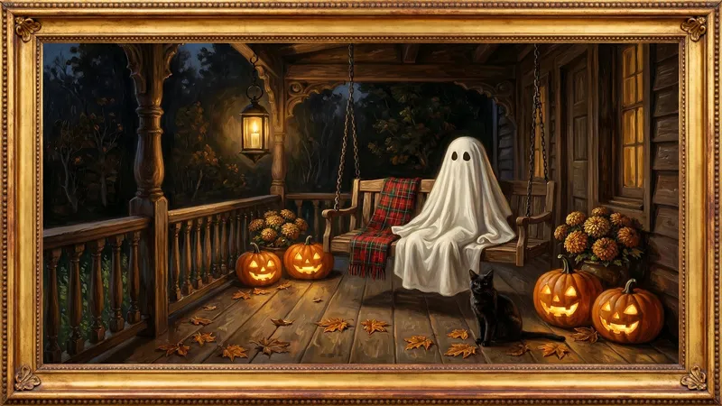 Ghost on a porch swing